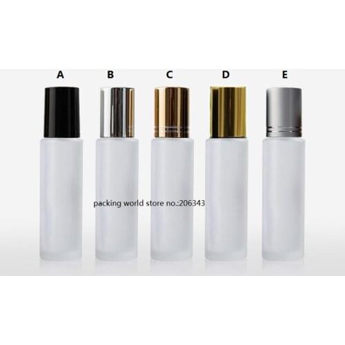 6ml frosted transparent roll ball bottle for eye cream,perfume,essentical oil,deodorant bottle with gold lid