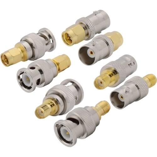 2Pcs BNC to SMA Antenna Connector BNC Male Female to BNC Male Female Straight RF Coax Coaxial Adapter Converter Nickel Plated