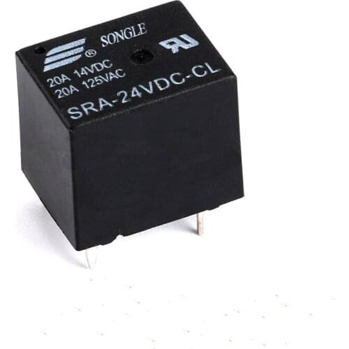 Free shipping 10pc Original SRA-12VDC-CL T74 12V 20A 5pin DC Power Relay PCB Type black color