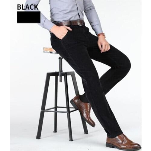 2021 New High Quality New Autumn Winter Male Business Mens Trousers Straight Corduroy Corduroy Pants Breathable Casual Pants