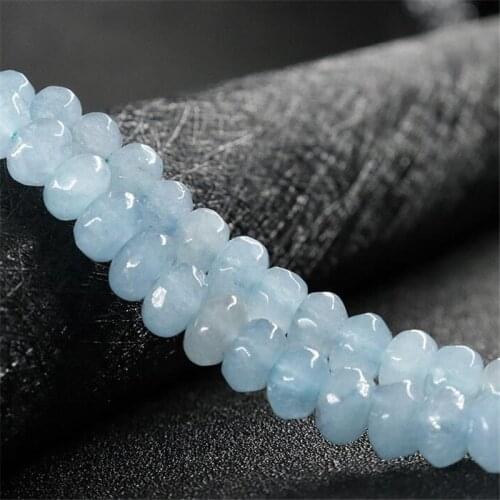 New Fashion Blue stone jades Chalcedony Faceted Abacus Rondelle Stone 5x8mm Loose Beads Hot Sale Jewelry Making 15inch MY4705