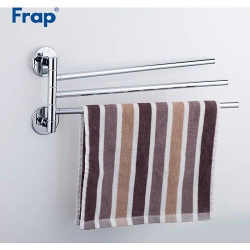 Frap Silver Wall Viscose Mounted Stainless steel Double Towel Bars Bathroom Towel Hanger Bathroom Accessories Towel Rack F3813