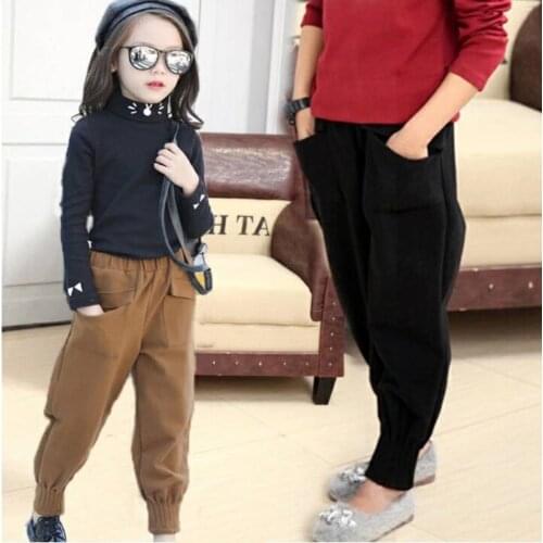 Hot Sale 2 Colors Winter Children Velvet Pants For 3 4 5 6 7 8 9 10 11 12 Year Kids Toddler Girls Pants Warm Windproof Trousers