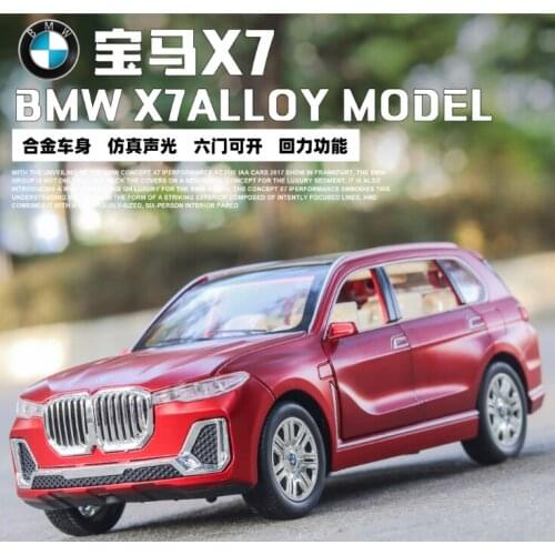 1. 24 simulation X7 childrens toy alloy car model ornament with sound and light door opening for childrens birthday gift
