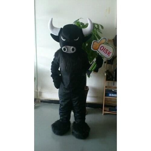 Halloween Black Bull Buffalo Mascot Costume Cosplay Party Game Fancy Dress Clothing Carnival Adults Character Advertising Parade