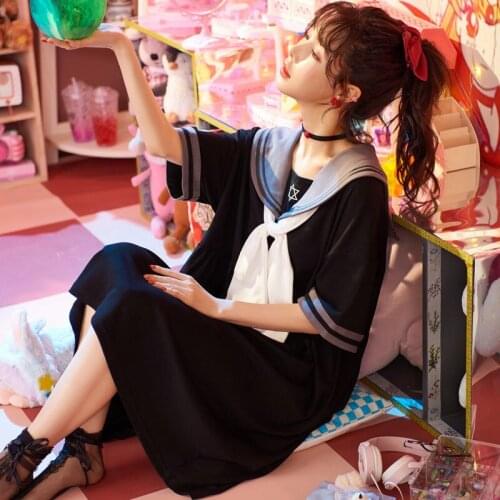 Summer Nightdress Pajamas Womens Summer Cotton High Grade Short Sleeve Long Over The Knee Cotton Home Clothes