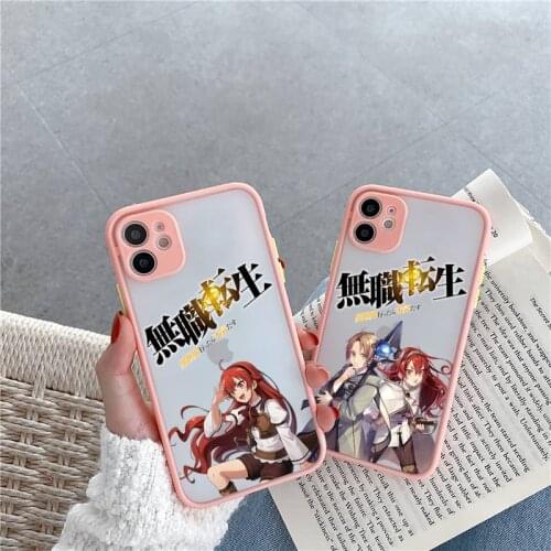Mushoku Tensei Jobless Reincarnation Phone Case For iPhone 12 11 Mini Pro XR XS Max 7 8 Plus X Matte transparent Pink Cover