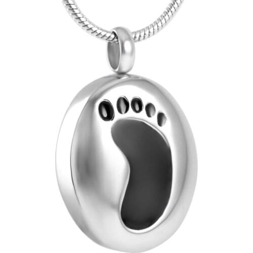MJD9179 Discount !!! Big Sale 50% Off Footprints Engraved Cremation Jewelry Necklace (pendant only)