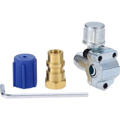 Retrofit Valve w/Dust Cap Convert, BPV31 Bullet Piercing Valve Line Tap Kit for HVAC Refrigerant System R12 R22 R502 R134A