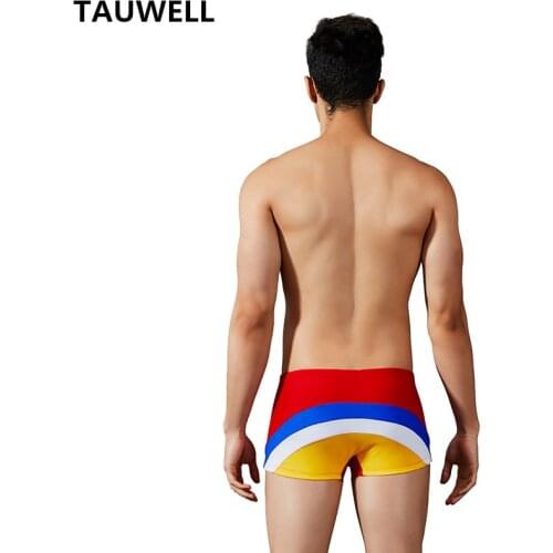 TAUWELL Mens Swimming Shorts Beach Holiday Swimming Suits Fashion Patchwork Swimming Hot Spring Mens Swimming Trunks