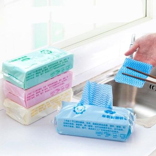 Practical type 1 pack of 80 disposable rags, kitchen non-woven fabrics absorbent non-oily lazy rags, dish cloth, cleaning towel