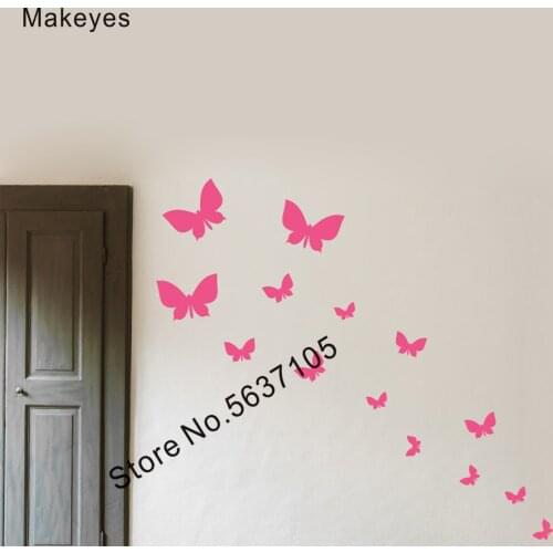 Makeyes Butterflies Fying Wall Stickers Set Of Butterfly Wall Decal Livingroom Art Decoration Wall Decor Vinyl Kids Room Q796