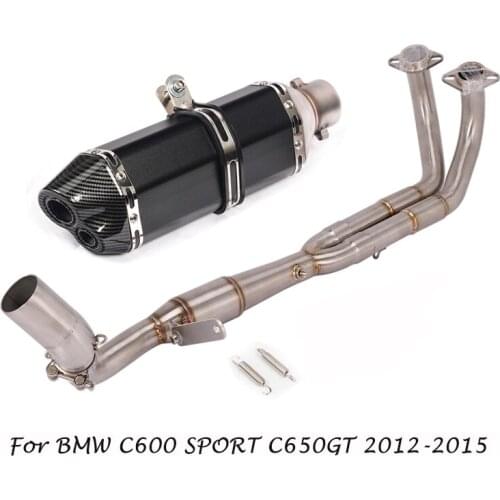 For BMW C600 SPORT C650GT 2012-2015 Motorcycle Exhaust Muffler Tips Escape Pipe Mid Front Header Pipe Full System