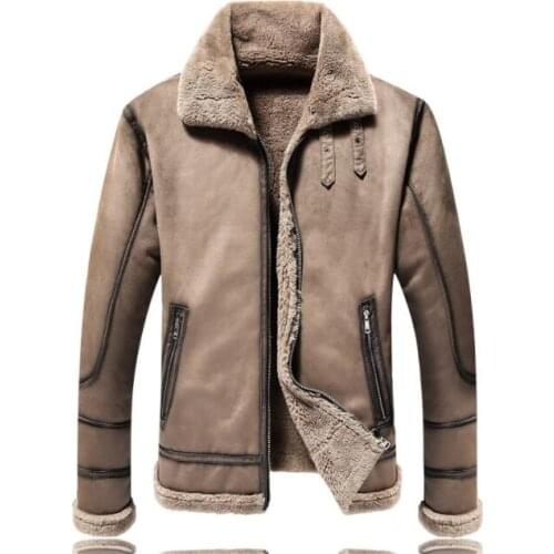 Autumn faux leather jacket mens winter warm lapel Plus thick velvet fur leather coat men jackets jaqueta de couro fashion B90