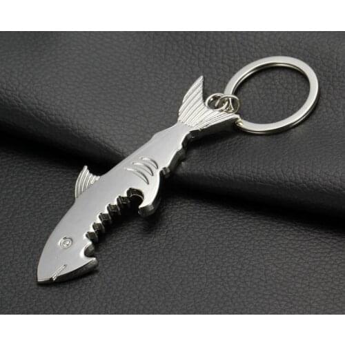 Shark Bottle Opener key chain zinc alloy smooth shark bottle opener business practical shark modelling Environmental protection