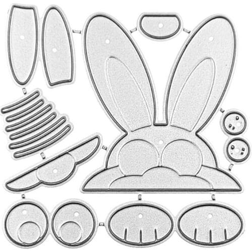 Easter Bunny Head Metal Cutting Dies Stencil Scrapbooking DIY Album Stamp Paper