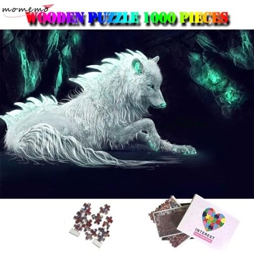 MOMEMO Fantasy Wolf 1000 Pieces Puzzle for Adults Animals Pattern Jigsaw Puzzle Wooden 1000 Pieces Puzzle Toys for Kids Children