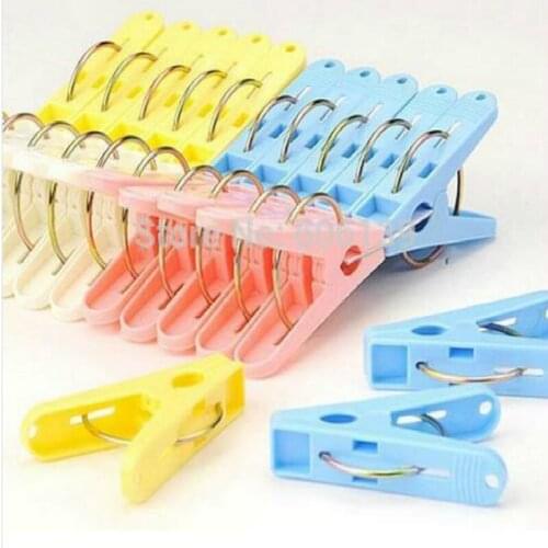 Hot Sale Multicolor Small Size Brute Force Clothespin Prevent Wind Plastic Clothes Trousers Clip 20pcs/lot