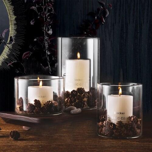 Dia 8cm Clear Glass Votive Candle Holder Glass Votive Tealight Candle Holders for Weddings, Parties and Home Decor