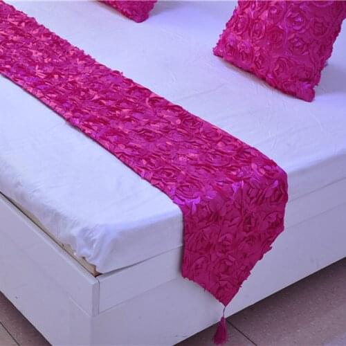 Romantic Rose Bed Runner Home Hotel Bed Scarf Decorative Bed Covering Cloth