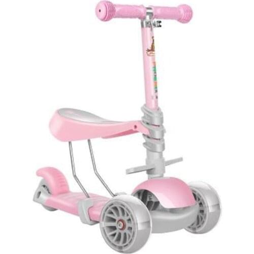 3 In 1 Kids Children Scooter Baby Walker Three-Wheeled Detachable Seat Adult Children Kick Scooter Foldable Baby Health Sports