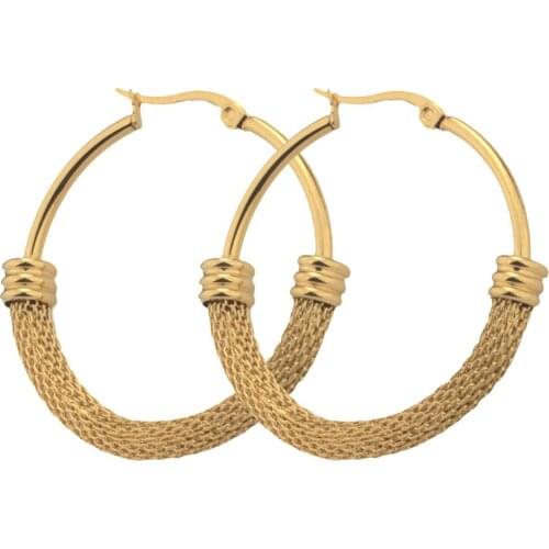 BTEN Fashion Gold Color Oversize Hoop Earrings For Women Wide Big Metal Round Circle Statement Earrings Vintage Jewelry Gift