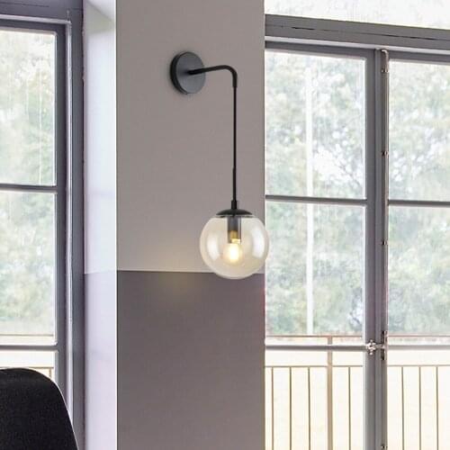 Glass Wall Lamp Vintage Sconce Wall Lights Fixture E14 110V 220V Bedside Retro Lamp Industrial Decor Dining Room Bedroom Light