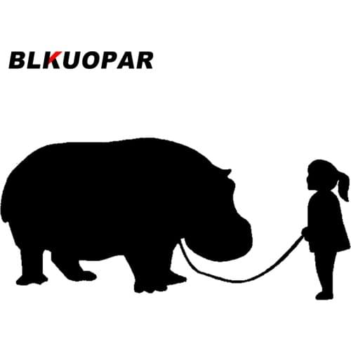 BLKUOPAR for Girl Walking Hippo Car Stickers Fashionable Decals Vinyl Car Wrap Campervan JDM Assessoires Snowboard Scratch-Proof