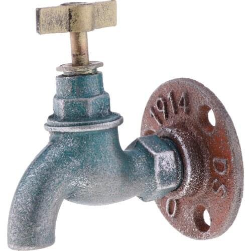 Vintage-Look Non-Working Spigot Handle Shape Cast Iron Coat Hook