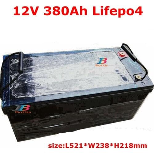 Waterproof 12V 380AH Lifepo4 lithium battery NO 400Ah BMS 4S 12.8V for inverter UPS solar energy storage EV +20A Charger