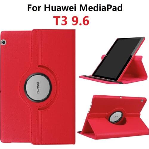 360 Rotating Coque For Huawei MediaPad T3 10 9.6 Case AGS-L09-L03 W09 PU Leather Funda for Honor Play Pad 2 9.6" Stand Case