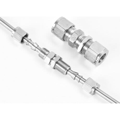 High quality quick coupler O.D 3 4 6 8 10 12 14 16 mm hard tube bulkhead stainless steel straight connectors fittings