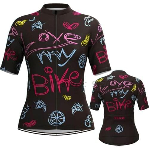 Love My Bike Womens Short Sleeve Cycling Jersey New Clothes Bicycle Cycling Top Bike Top Road Wear