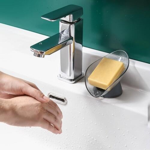 1PC Standing Solid Color Leaf Shape Drain Soap Box Soap Storage Container Portable Leaf Modeling Soap Holder Bathroom Products