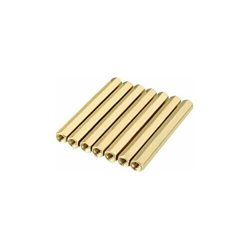10pcs Brass Straight PCB Pillar Female Thread Hex Standoff Spacer M3x5x40mm