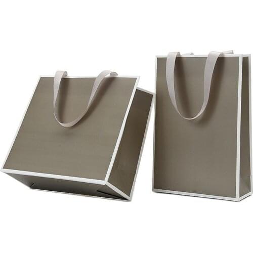 10 pieces of jewelry handbag jewelry gift packaging bag ribbon rope rim creative design brand custom dark gray