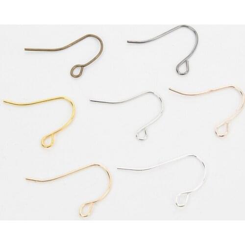 100pcs 21x12mm Plated Golden Silver Earring Hooks Findings Earrings Clasps Ear Hook For Jewelry Making DIY Handmade Supplies