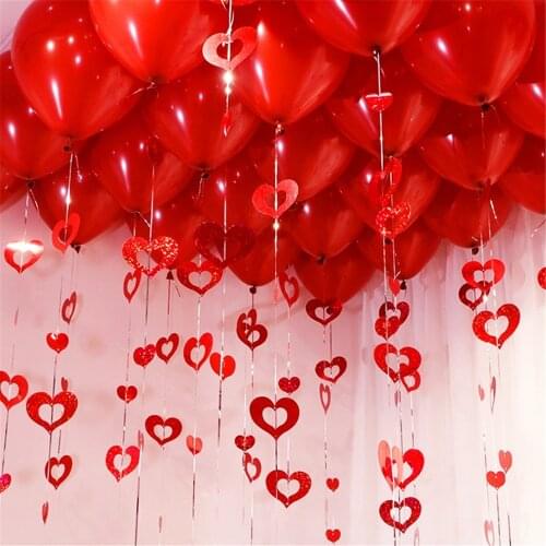 100pcs/lot Purple Heart Laser Sequined Rain Balloon Pendant Romantic Wedding Room Birthday Party Decoration Balloon Accessories
