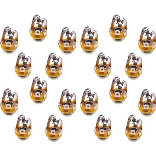 20x 6.35mm Stereo Input Output Jack Plug Socket For Electric Guitar Bass