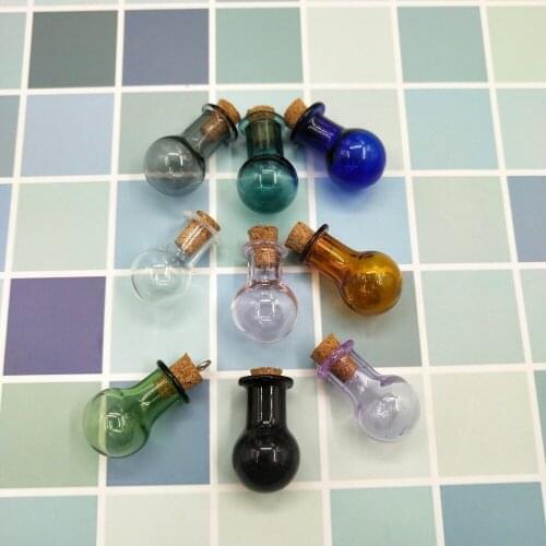 3pcs Mix Color Mini Small Ball Glass Bottles With Cork Stopper Tiny Vials Jars Containers Message Weddings Wish Jewelry Favors