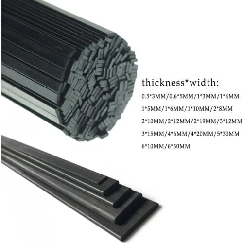 4pcs 8pcs Carbon Fiber Sheet Diameter 0.5x3 0.6x5 0.5x10 1x3 1x4/5 1x6MM Length 0.5M/500MM For RC Model Airplane DIY Quadcopter