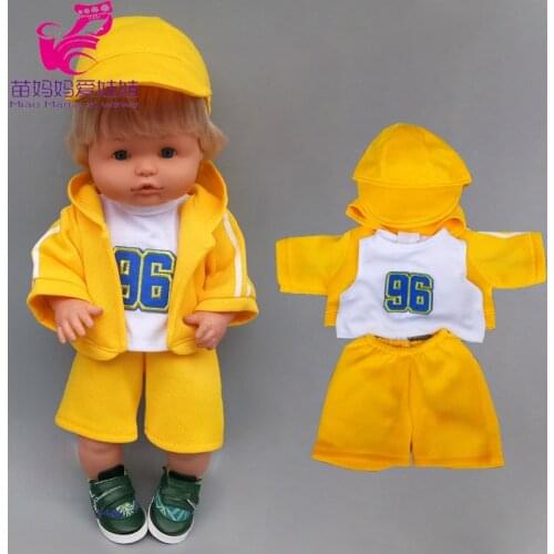 40cm baby doll sport set shirt pants cap 42cm Nenuco doll clothes Ropa y su Hermanita 16 inch baby doll outfits