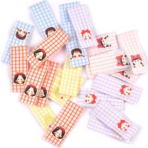 50Pcs/Lot Lovely Girl Printed Labels For DIY Kids Sewing Accessories Garment Fabric Clothes Care Shoes Bag Clothing Tags Craft