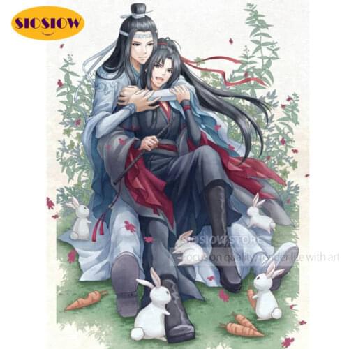 5d Diy Diamond Painting Mo Dao Zu Shi Figure Wei Wuxian 3d Anime Poster Diamond Embroidery Cross Stitch Home Decor Fan Art Gifts