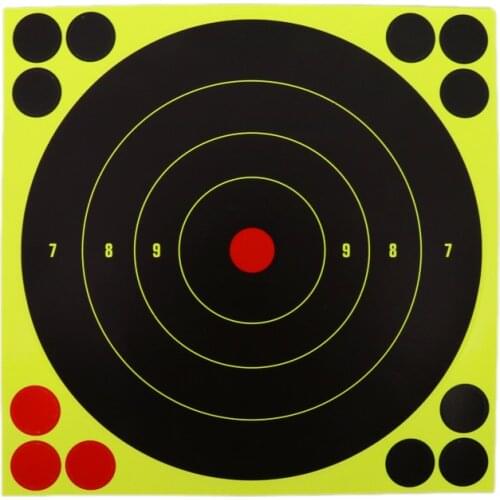 8" 6pcs Instant Feedback Self-adhesive Targets Training Aim Paper Reactive Shooting Targets