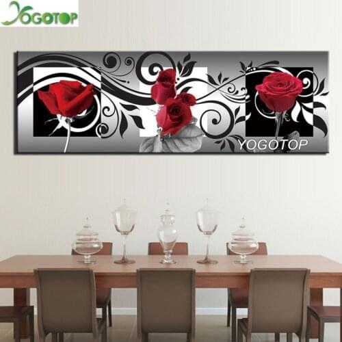 Large size 5D diy Round Diamond Painting Black and White Red Rose Full Square Flowers Embroidery Mosaic Handmade Gift YY2667