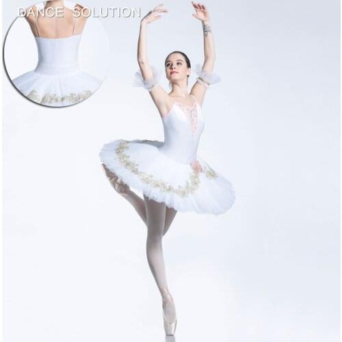 White Stretch Velvet Camisole with Pleated Tulle Skirt Professional Ballet Tutu for Women & Girl Ballerina Dance Costumes BLL078