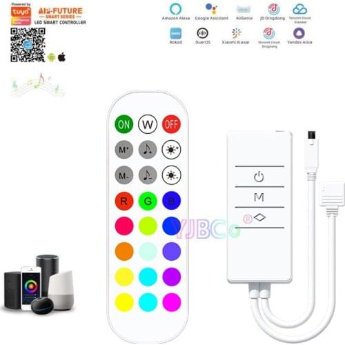 Tuya WiFi RGB Strip Controller 24keys Wireless Remote Music dimmer DC5-24V 6A*3CH Mini Light Bar Switch for RGB LED Tape lights