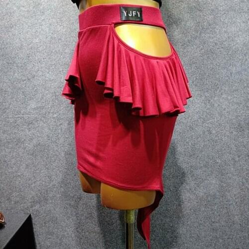 More Colors Fashion Practice Latin Dance Skirts Women Sexy Lotus Leaf Skirt Female Adult Ballroom Cha Cha Dancing Wear DL4086
