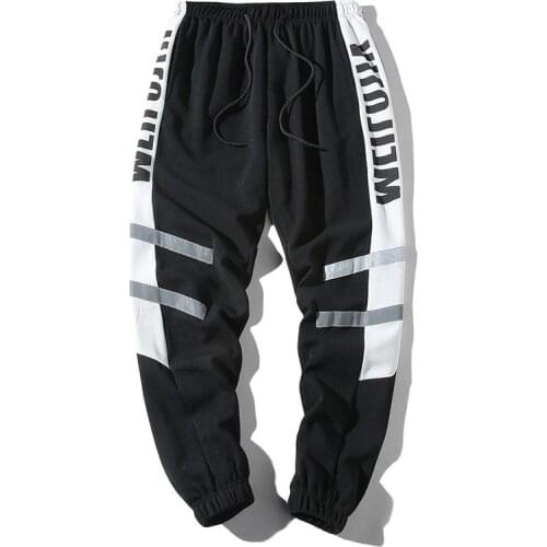 Luulla Men Color Block Patchwork Thin Joggers Harem Pants Men 2020 Harajuku Hip Hop Casual Male Trousers Elastic Streetwear Pant